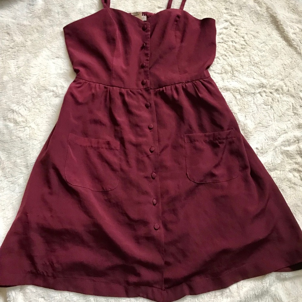 Cope Burgundy Button Down Dress